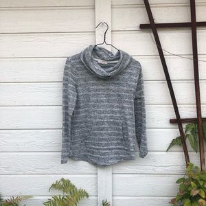 Cowl Neck Striped Sweater